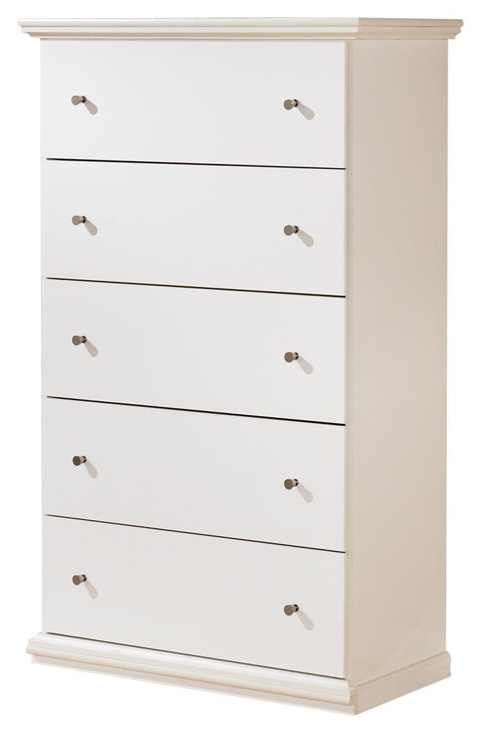 Bostwick Shoals White Full Panel Bed, Dresser, Mirror, Chest, and Nightstand - B139B61