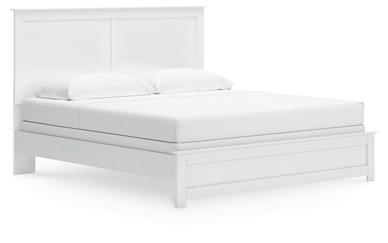 Bostwick Shoals White King Panel Bed, Dresser and Mirror - B139B67