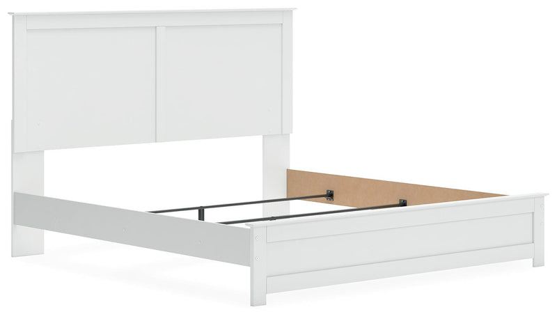 Bostwick Shoals White King Panel Bed, Dresser, Mirror and 2 Nightstands - B139B52