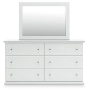 Bostwick Shoals White King Panel Bed, Dresser, Mirror and Chest - B139B54