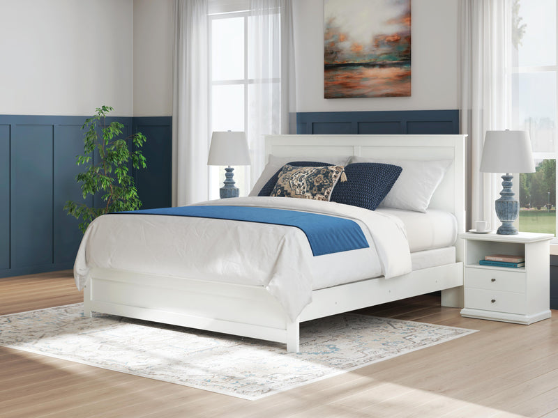 Bostwick Shoals White King Panel Bed, Dresser, Mirror, Chest and 2 Nightstands - B139B53