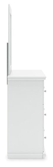 Bostwick Shoals White King Panel Bed, Dresser, Mirror, Chest and 2 Nightstands - B139B53