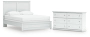 Bostwick Shoals White Queen Panel Bed and Dresser - B139B56