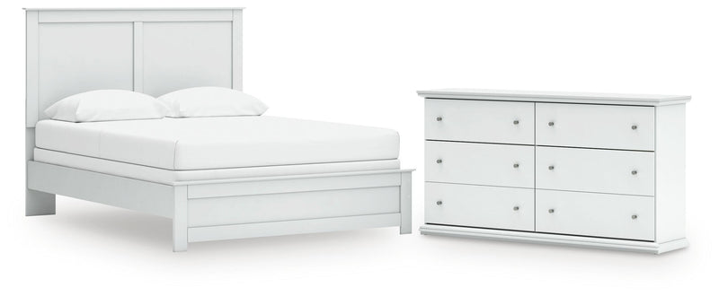 Bostwick Shoals White Queen Panel Bed and Dresser - B139B56