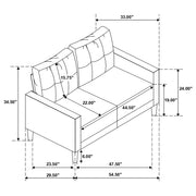 Bowen 2-piece Upholstered Track Arm Tufted Sofa Set Beige - 506785-S2