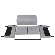 Bowen 2-piece Upholstered Track Arm Tufted Sofa Set Grey - 506781-S2
