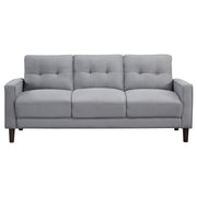 Bowen 2-piece Upholstered Track Arm Tufted Sofa Set Grey - 506781-S2