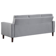Bowen 2-piece Upholstered Track Arm Tufted Sofa Set Grey - 506781-S2
