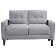 Bowen 2-piece Upholstered Track Arm Tufted Sofa Set Grey - 506781-S2