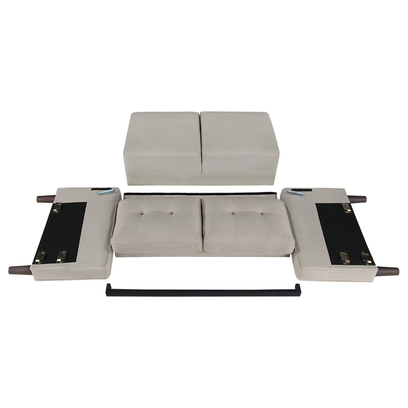 Bowen 3-piece Upholstered Track Arm Tufted Sofa Set Beige - 506785-S3