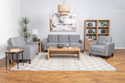 Bowen 3-piece Upholstered Track Arm Tufted Sofa Set Grey - 506781-S3