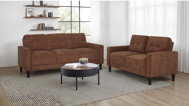 Bowen II 2-piece Fabric Upholstered Track Arm Sofa Set Rust - 509971-S2