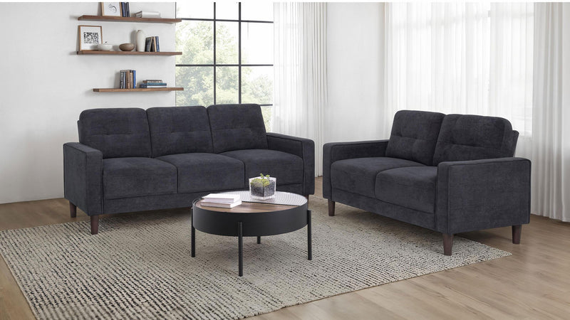 Bowen II 2-piece Upholstered Track Arm Sofa Set Steel Grey - 509981-S2