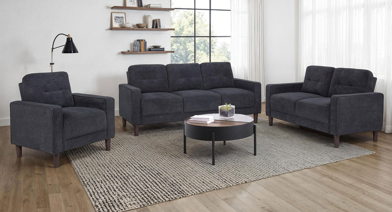 Bowen II 3-piece Upholstered Track Arm Sofa Set Steel Grey - 509981-S3