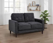 Bowen II Fabric Upholstered Track Arm Loveseat Steel Grey - 509982