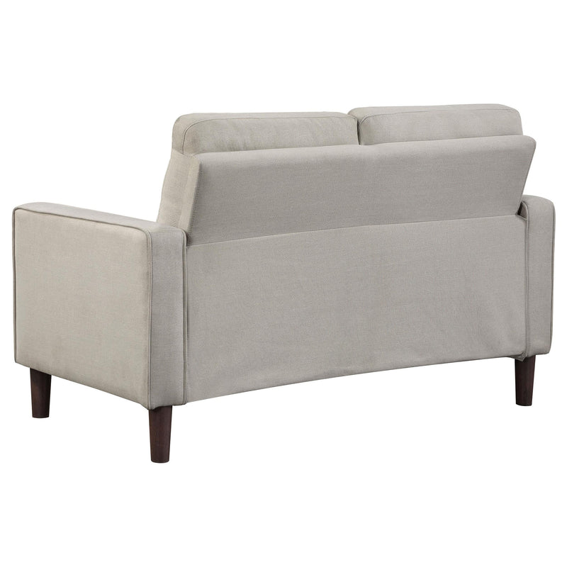 Bowen Upholstered Track Arm Tufted Loveseat Beige - 506786