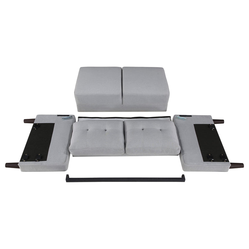 Bowen Upholstered Track Arm Tufted Loveseat Grey - 506782