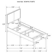 Boyd Upholstered Twin Panel Bed Ivory - 350051T