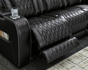 Boyington Black Power Reclining Loveseat with Console - U2710618