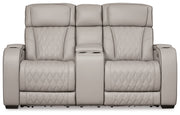 Boyington Gray Power Reclining Loveseat with Console - Gate FurniturePower Reclining Loveseat