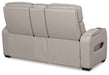 Boyington Gray Power Reclining Loveseat with Console - Gate FurniturePower Reclining Loveseat