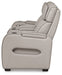 Boyington Gray Power Reclining Loveseat with Console - Gate FurniturePower Reclining Loveseat