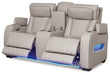 Boyington Gray Power Reclining Loveseat with Console - Gate FurniturePower Reclining Loveseat