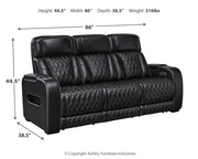 Boyington Sofa, Loveseat Recliner in Black - Lara FurniturePower Reclining Living Room Set