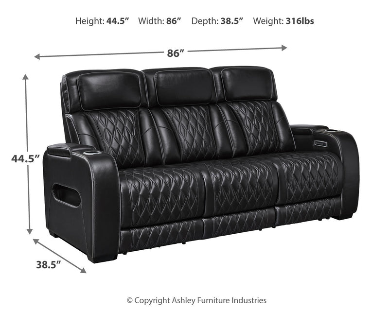 Boyington Sofa, Loveseat Recliner in Black - Lara FurniturePower Reclining Living Room Set