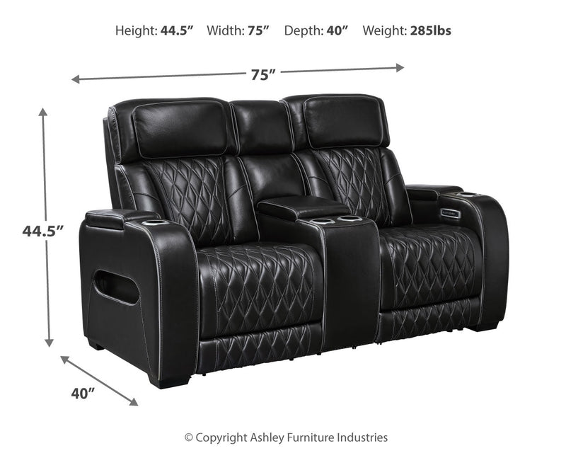 Boyington Sofa, Loveseat Recliner in Black - Lara FurniturePower Reclining Living Room Set