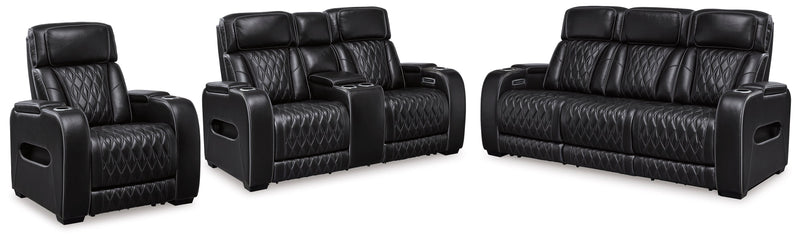 Boyington Sofa, Loveseat Recliner in Black - Lara FurniturePower Reclining Living Room Set
