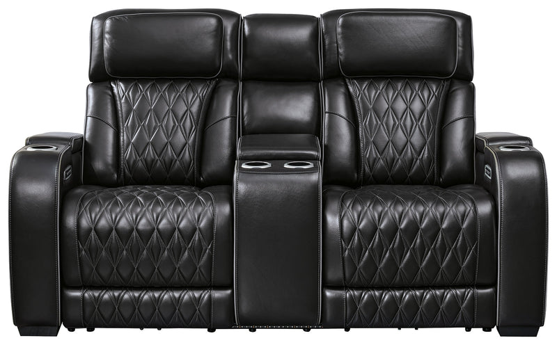 Boyington Sofa, Loveseat Recliner in Black - Lara FurniturePower Reclining Living Room Set