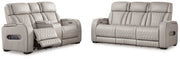 Boyington Sofa, Loveseat Recliner in Gray - Lara FurniturePower Reclining Living Room Set