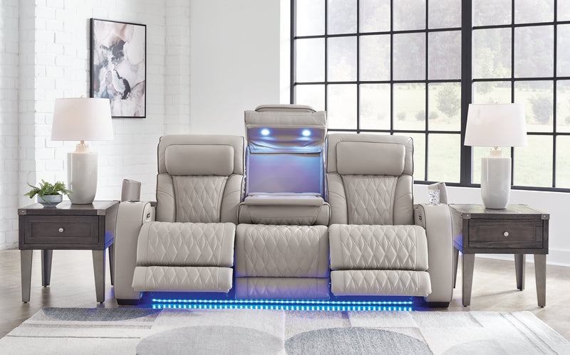 Boyington Sofa, Loveseat Recliner in Gray - Lara FurniturePower Reclining Living Room Set