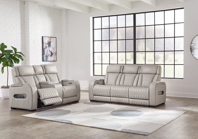 Boyington Sofa, Loveseat Recliner in Gray - Lara FurniturePower Reclining Living Room Set