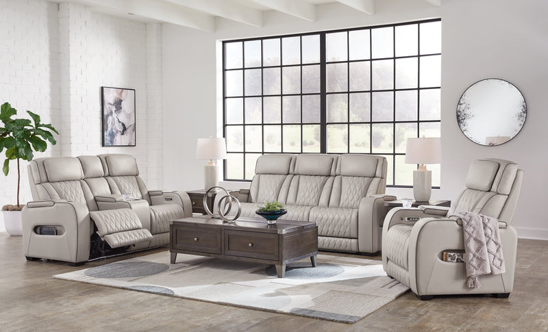 Boyington Sofa, Loveseat Recliner in Gray - Lara FurniturePower Reclining Living Room Set