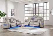 Boyington Sofa, Loveseat Recliner in Gray - Lara FurniturePower Reclining Living Room Set