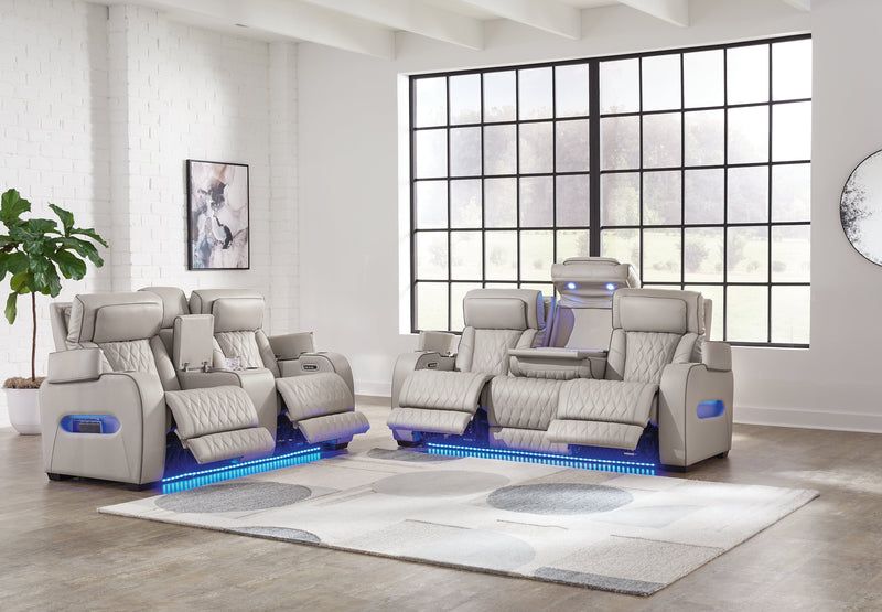 Boyington Sofa, Loveseat Recliner in Gray - Lara FurniturePower Reclining Living Room Set
