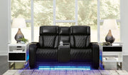 Boyington Sofa, Loveseat Recliner in Black - Lara FurniturePower Reclining Living Room Set