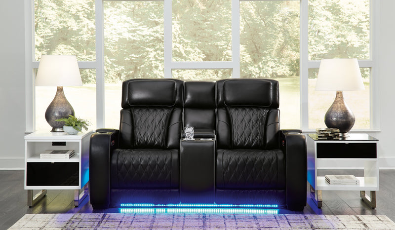 Boyington Sofa, Loveseat Recliner in Black - Lara FurniturePower Reclining Living Room Set