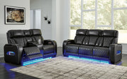 Boyington Sofa, Loveseat Recliner in Black - Lara FurniturePower Reclining Living Room Set