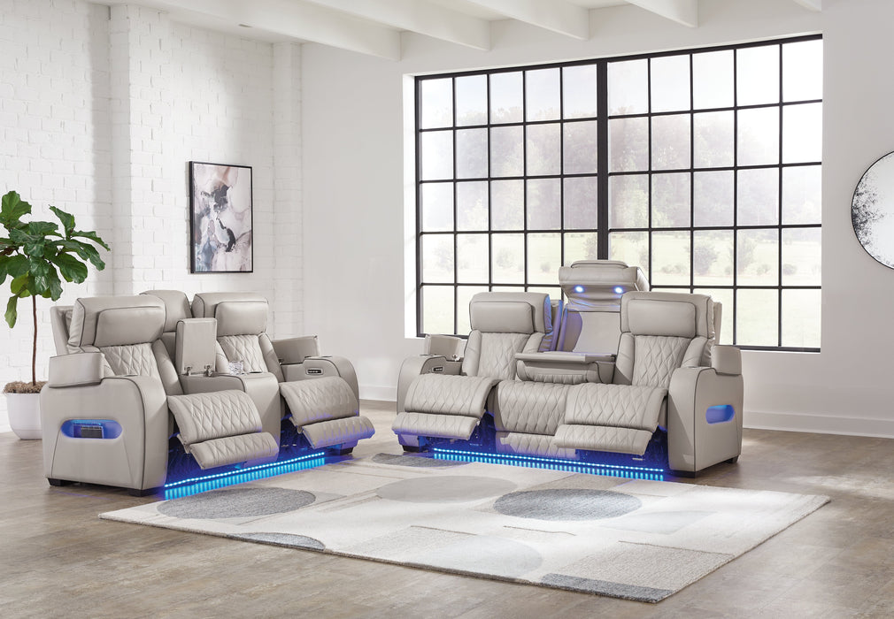 Boyington Sofa, Loveseat Recliner in Gray - Gate FurniturePower Reclining Living Room Set