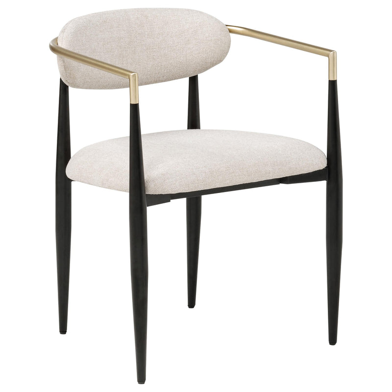 Bradbury Fabric Upholstered Dining Arm Chair Beige (Set of 2) - 182692