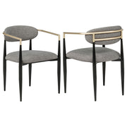 Bradbury Fabric Upholstered Dining Arm Chair Grey (Set of 2) - 182682