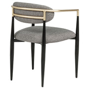 Bradbury Fabric Upholstered Dining Arm Chair Grey (Set of 2) - 182682