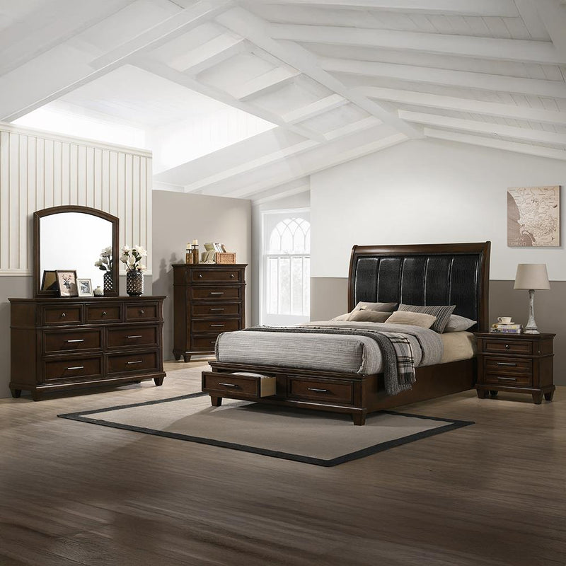 Bradford - Brown King Bed, Dresser, Mirror, Chest, Nightstand - B326-KDMCN