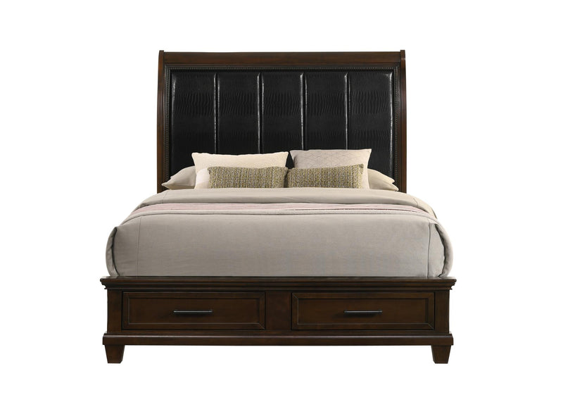 Bradford - Brown Storage Queen Bed with Upholstered Headboard - B326-Q-Bed