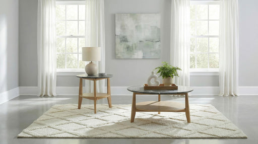 Bradley 2-Piece Round SmartTop Coffee Table Set Grey and Natural - 706448-S2