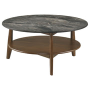Bradley 2-Piece Round SmartTop Coffee Table Set Smokey Grey and Brown - 706458-S2