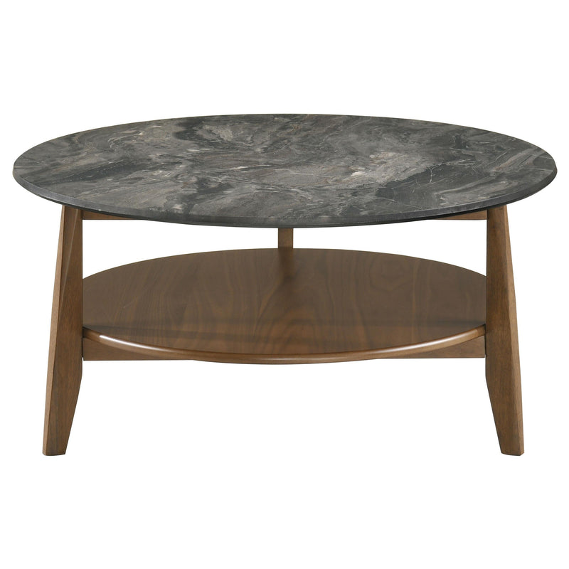Bradley 2-Piece Round SmartTop Coffee Table Set Smokey Grey and Brown - 706458-S2